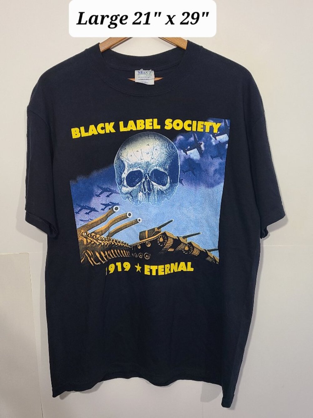 Vintage 2002 Black Label Society 1919 Eternal Black Large T-Shirt NOS Metal